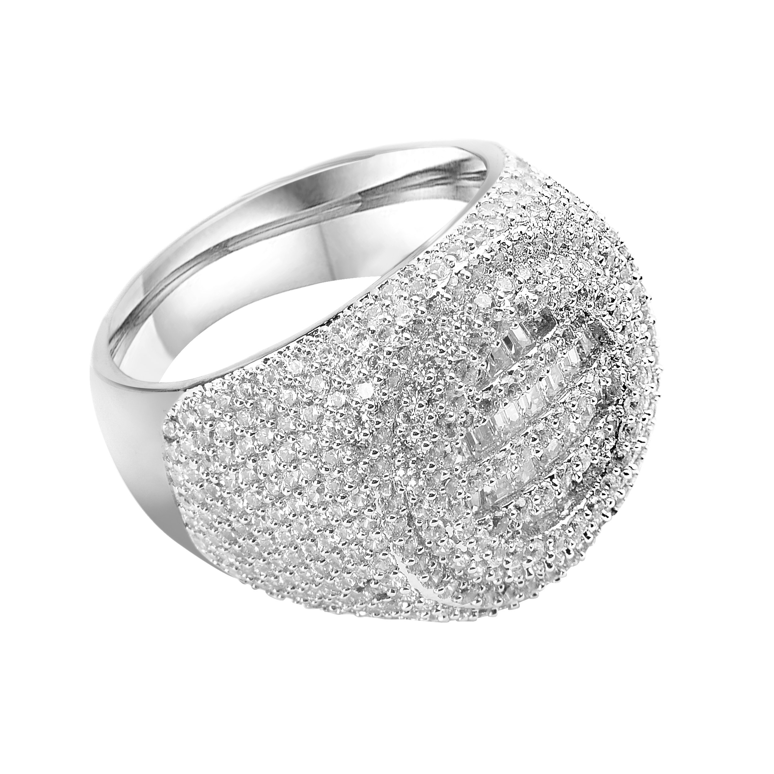 A beautiful STRIDE 925 Silver Ring featuring micro-pave CZ stones, showcasing its elegant design and high-quality craftsmanship.