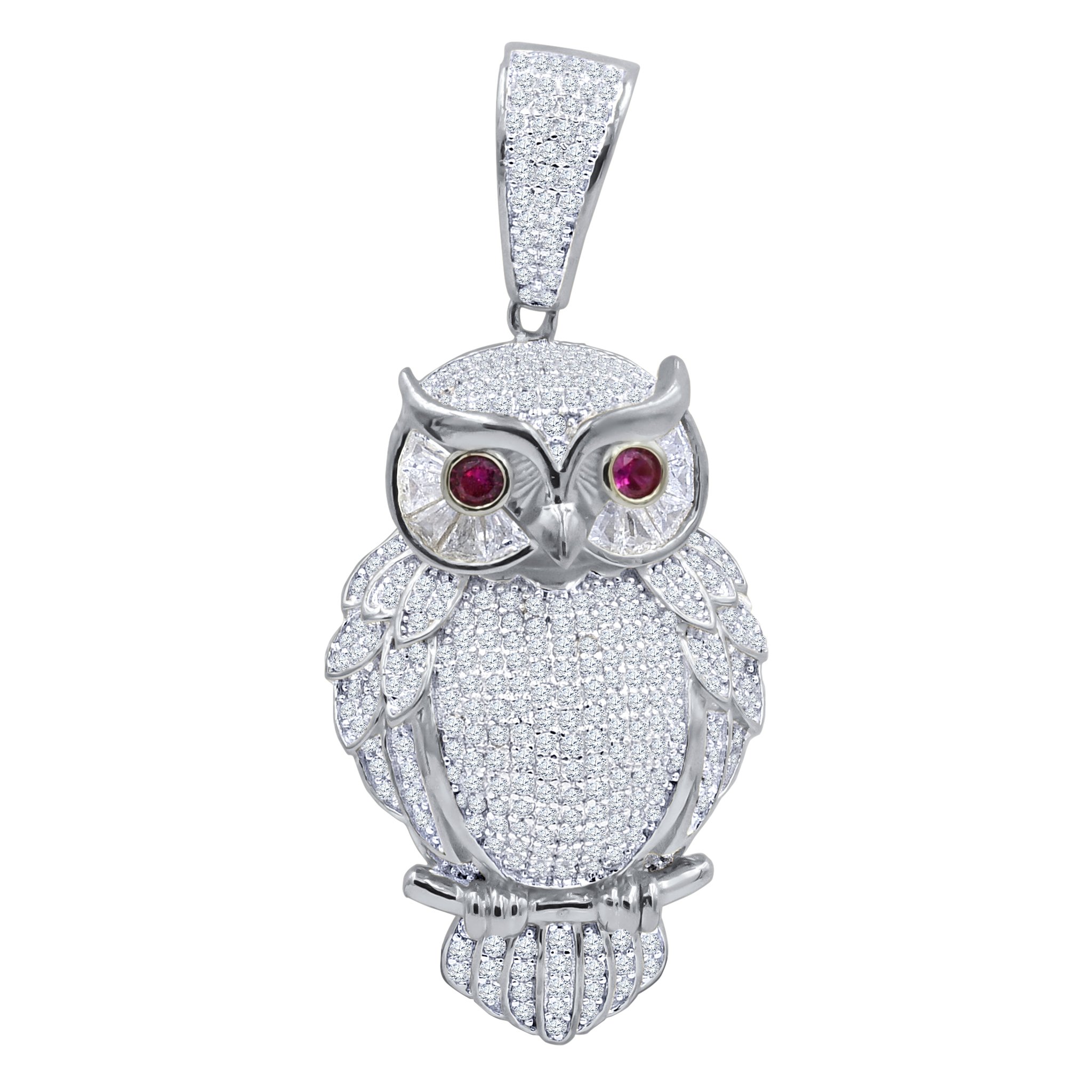 STRIX PENDANT I 9215971 featuring an intricate owl design in 925 sterling silver with sparkling cubic zircon eyes.