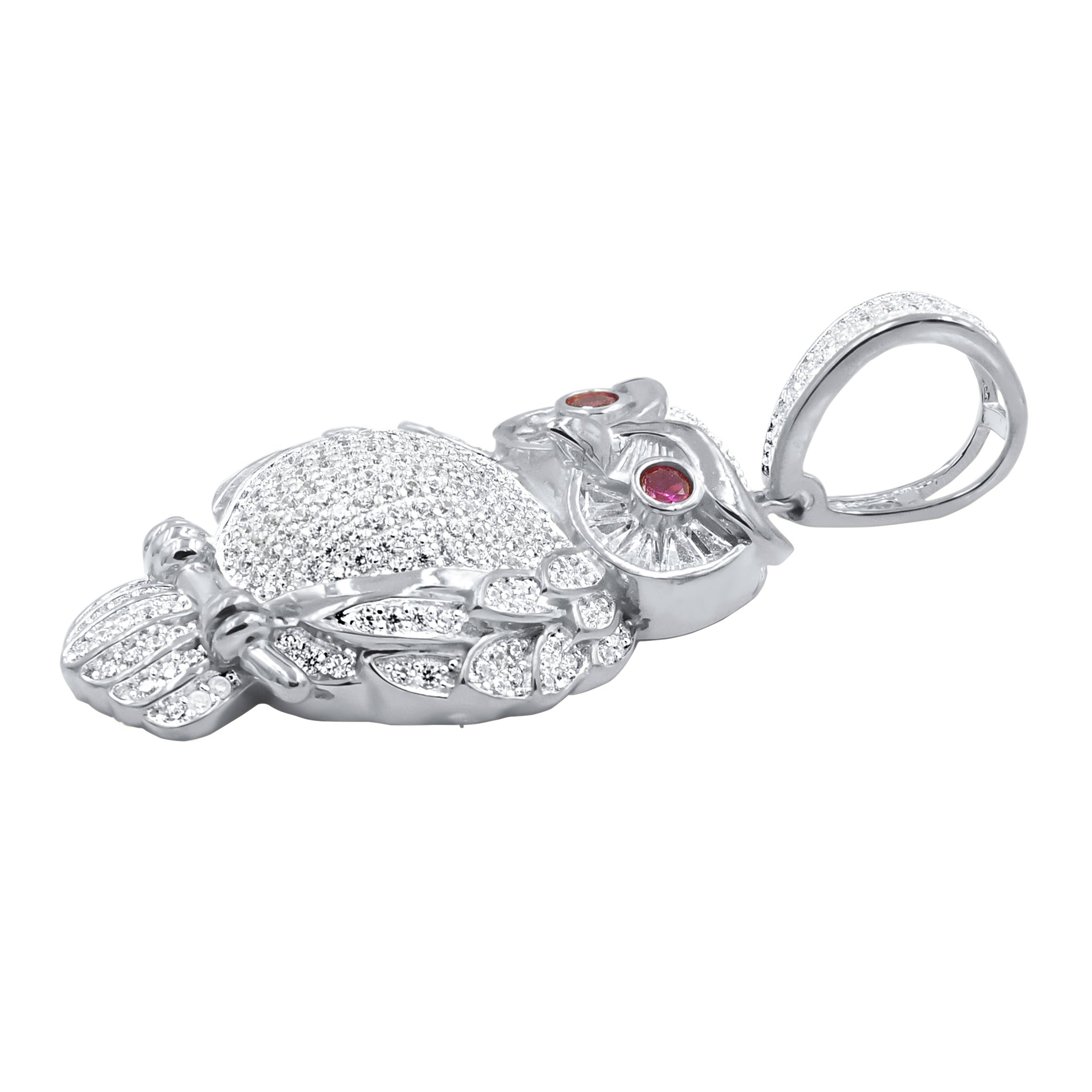 STRIX PENDANT I 9215971 featuring an intricate owl design in 925 sterling silver with sparkling cubic zircon eyes.