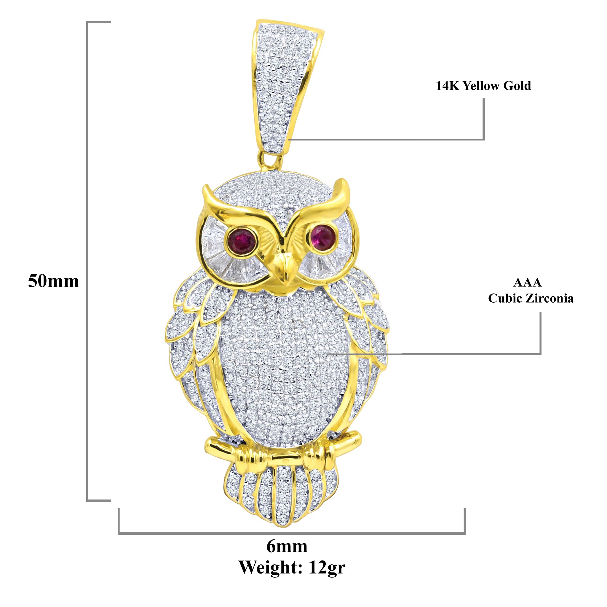 STRIX PENDANT I 9215972 featuring an intricate owl design in 925 sterling silver with sparkling cubic zircon stones.