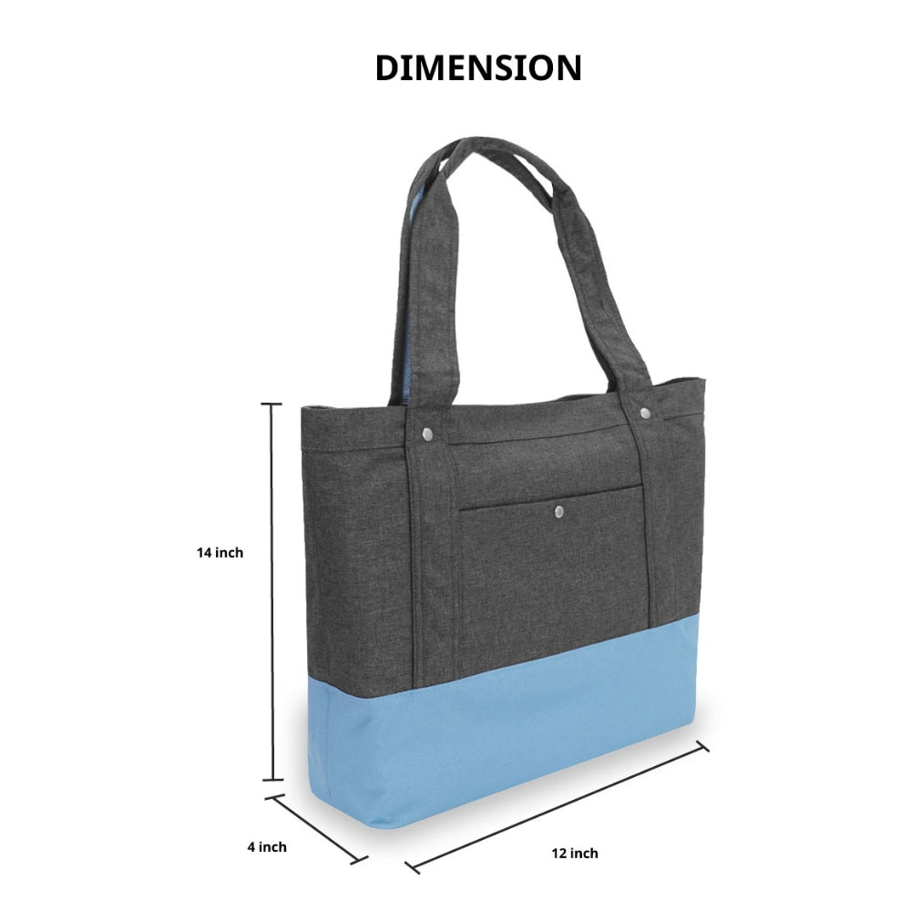 Stylish Tablet Tote Bag in trendy two-tone colors with padded tablet sleeve and outer pocket.