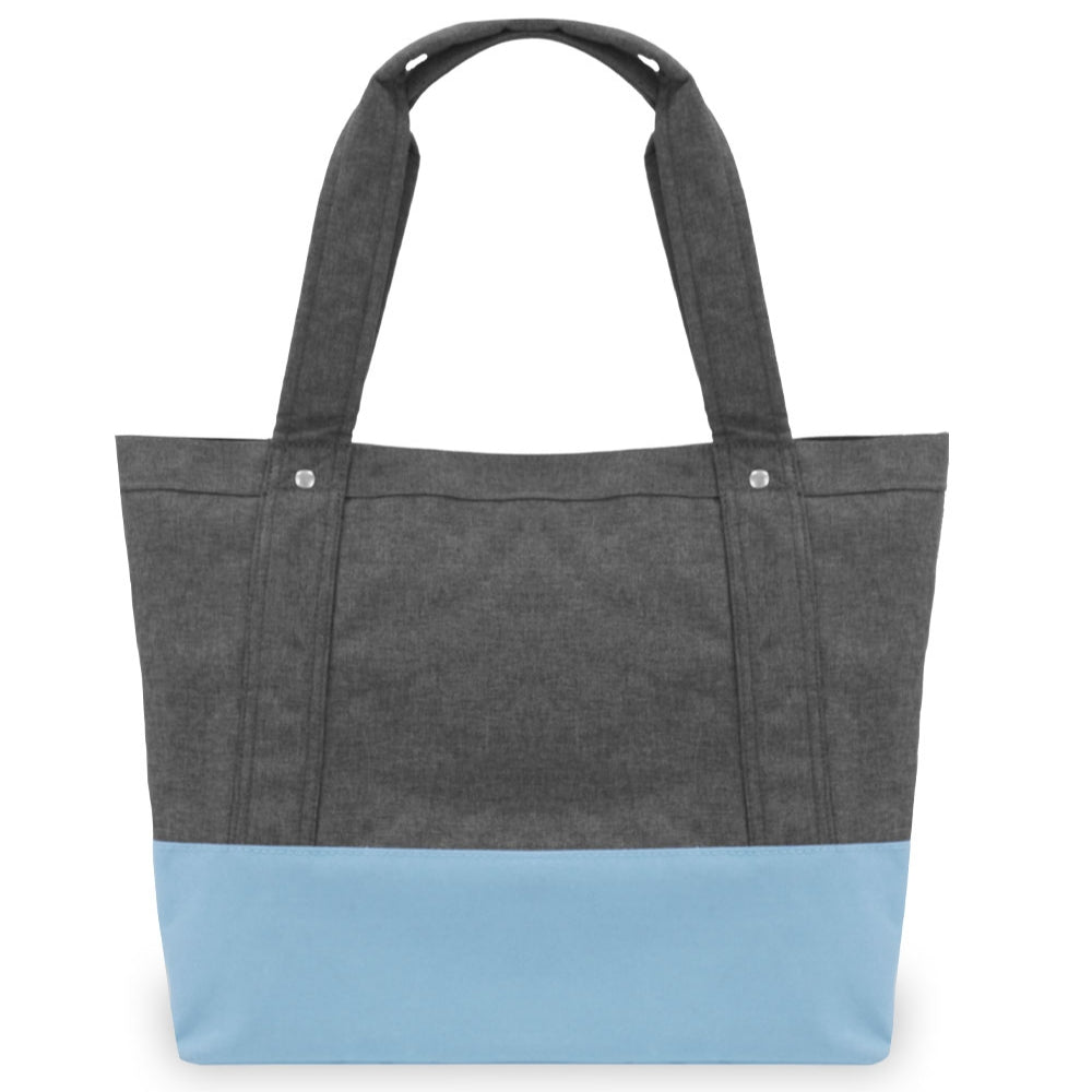 Stylish Tablet Tote Bag in trendy two-tone colors with padded tablet sleeve and outer pocket.