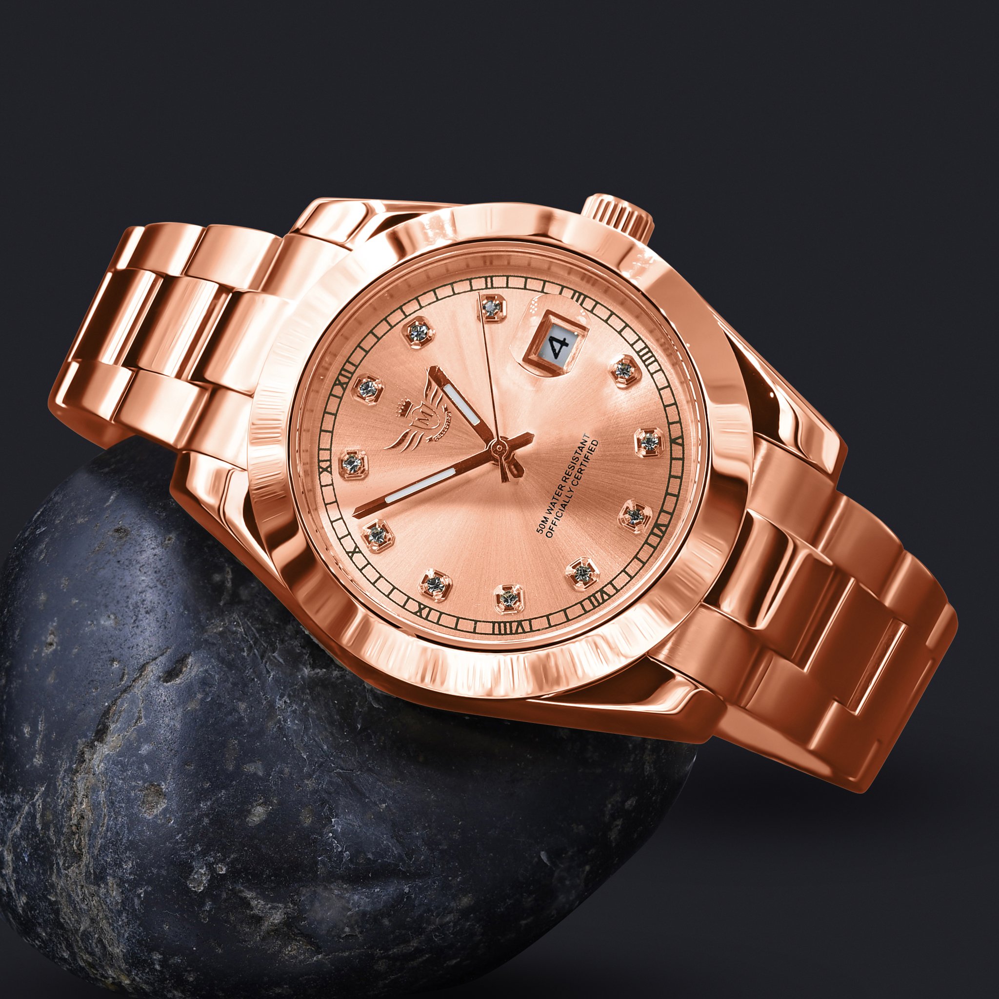 SUBTILIS Steel Watch I 530685 featuring a dazzling dial with CZ stones and a polished stainless steel band.