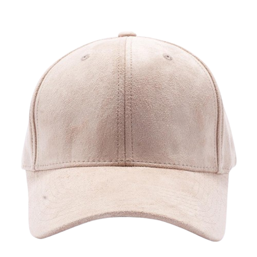 A pack of six stylish suede baseball caps in various colors, featuring a flat visor and adjustable velcro closure.