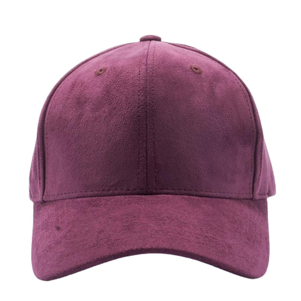 A pack of six stylish suede baseball caps in various colors, featuring a flat visor and adjustable velcro closure.