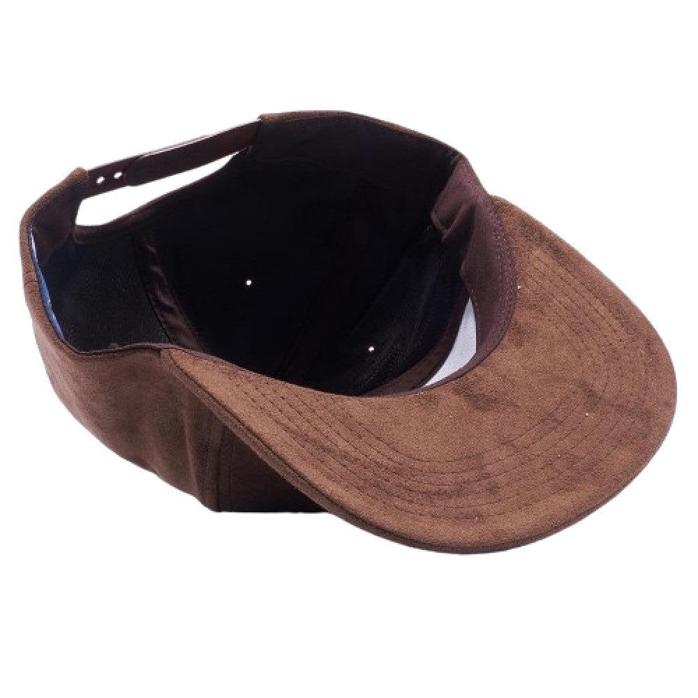 A pack of 6 stylish suede snapback hats in various colors, featuring a flat visor and adjustable snap closure.