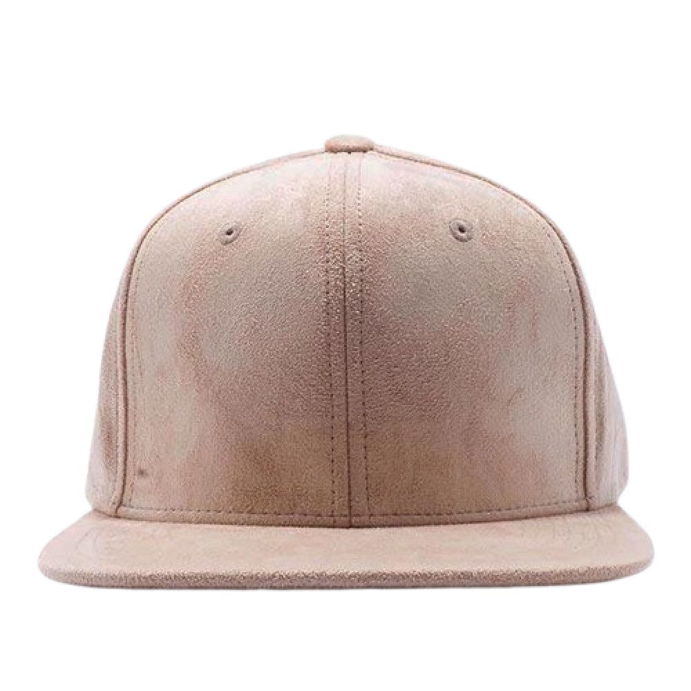 A pack of 6 stylish suede snapback hats in various colors, featuring a flat visor and adjustable snap closure.