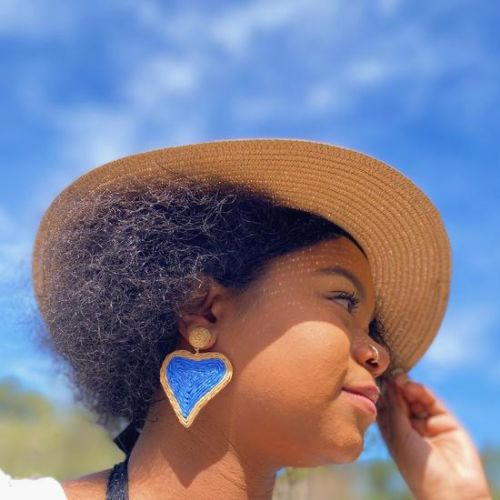 Sunny Days Heart Raffia Earrings in a fun heart shape, featuring vibrant colors and lightweight design, perfect for any occasion.