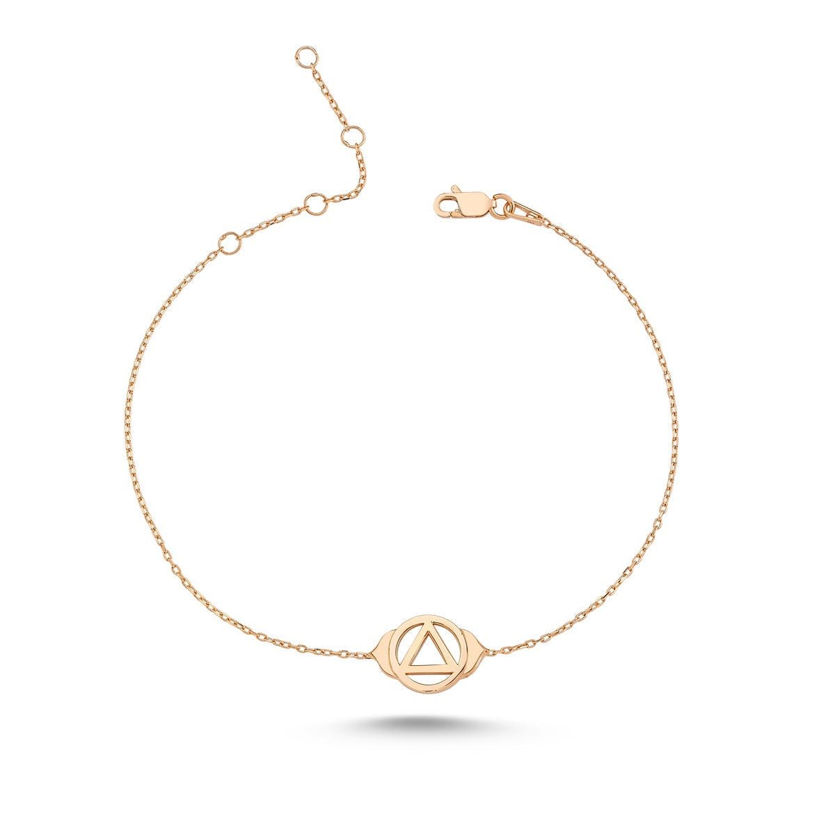 Handmade Third Eye Chakra Silver Bracelet with 18K Rose Gold or Rhodium Plating, featuring a delicate charm.