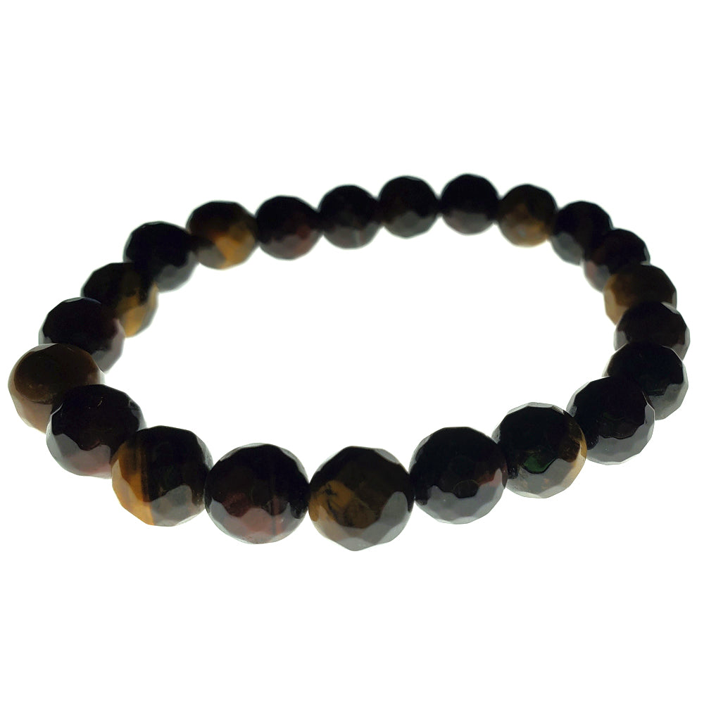 A handmade Tigers Eye beaded elastic stretch bracelet featuring 8mm round beads with a smooth finish, ideal for everyday wear.