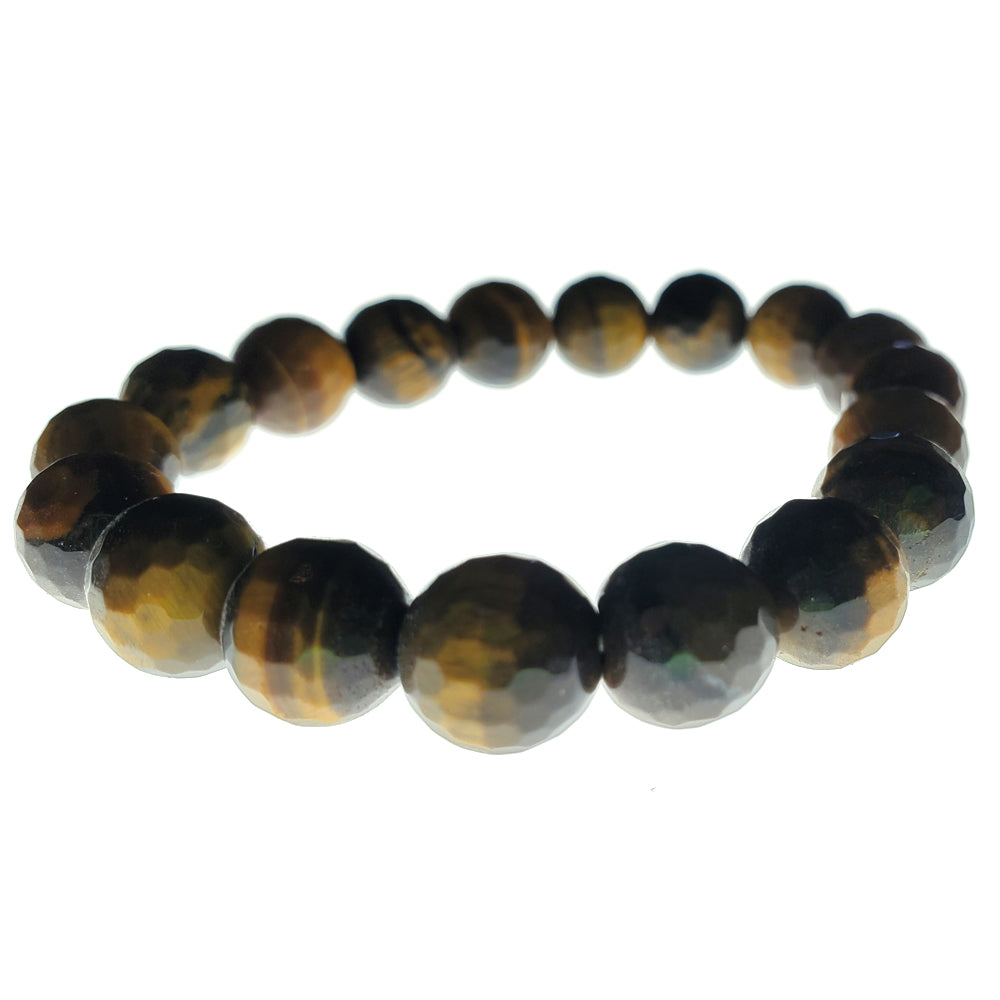 A handmade Tigers Eye beaded elastic stretch bracelet featuring 8mm round beads with a smooth finish, ideal for everyday wear.