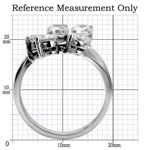 TK001 High Polished Stainless Steel Ring featuring AAA Grade clear CZ center stone, showcasing its elegant design and shine.