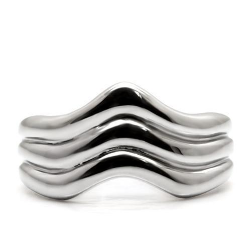 TK032 High Polished Stainless Steel Ring with a sleek, minimalist design, showcasing its shiny surface and absence of stones.