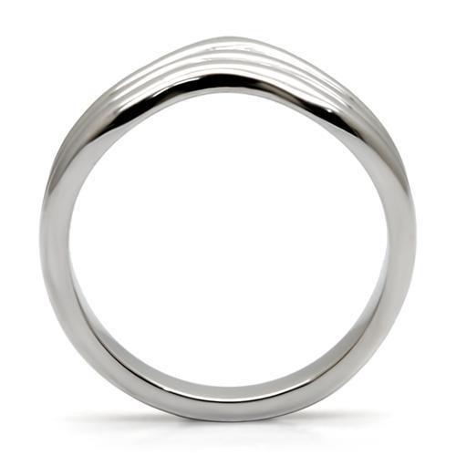 TK032 High Polished Stainless Steel Ring with a sleek, minimalist design, showcasing its shiny surface and absence of stones.