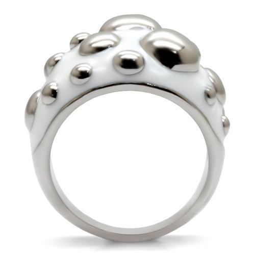 TK042 High Polished Stainless Steel Ring with a sleek, shiny finish, showcasing its minimalist design without any stones.