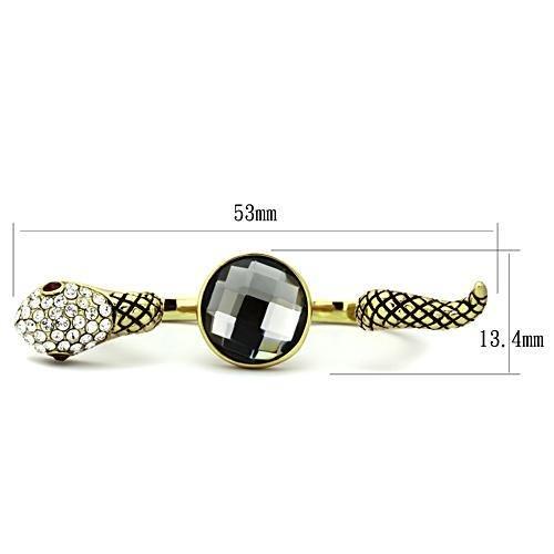 TK1036 IP Gold Stainless Steel Ring featuring a synthetic black diamond center stone, showcasing a luxurious design and durable material.