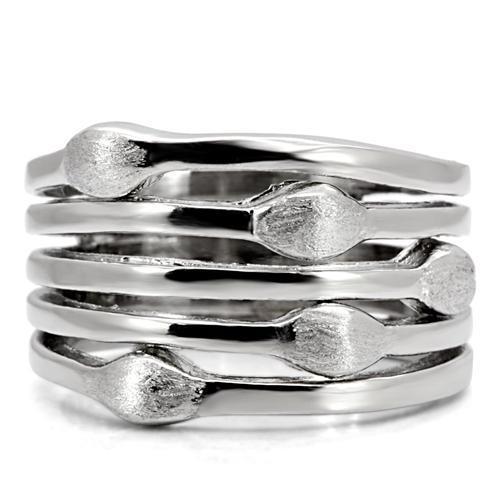 TK106 High Polished Stainless Steel Ring with a sleek, shiny finish, showcasing its minimalist design without any stones.