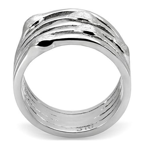 TK106 High Polished Stainless Steel Ring with a sleek, shiny finish, showcasing its minimalist design without any stones.