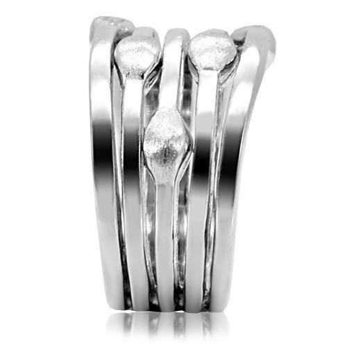 TK106 High Polished Stainless Steel Ring with a sleek, shiny finish, showcasing its minimalist design without any stones.