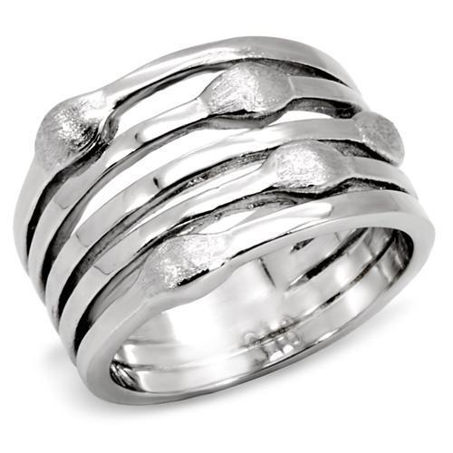 TK106 High Polished Stainless Steel Ring with a sleek, shiny finish, showcasing its minimalist design without any stones.