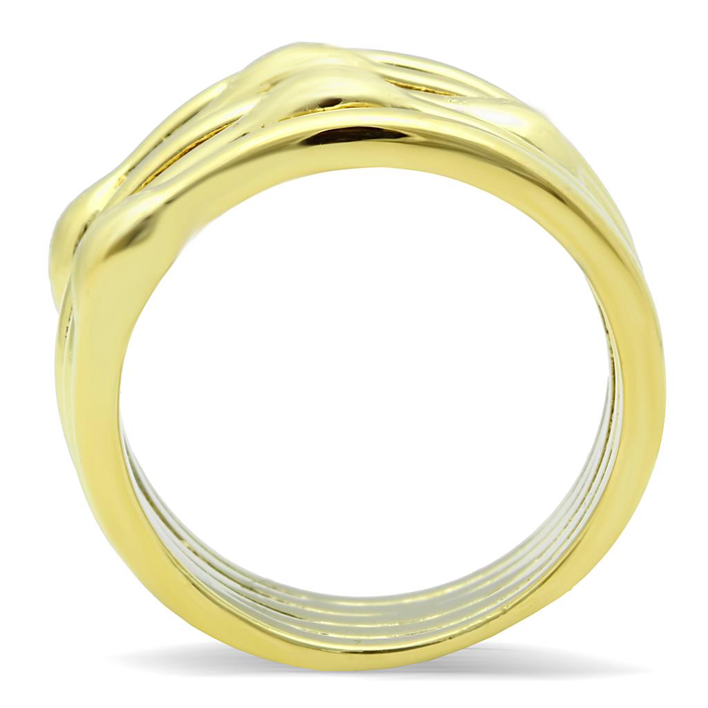 TK106G IP Gold Stainless Steel Ring with a sleek design and no stone, showcasing its luxurious ion plating finish.