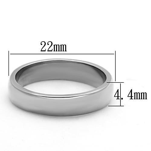 TK1375 High Polished Stainless Steel Ring with a sleek, shiny finish and no stone, perfect for minimalist style.