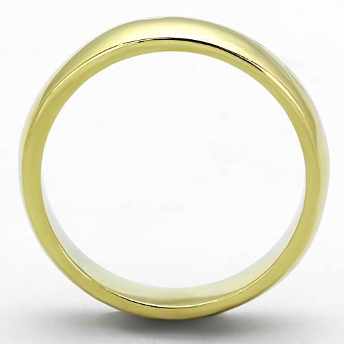 TK1375G IP Gold Stainless Steel Ring with a sleek design, featuring a polished finish and no center stone, perfect for minimalist style.