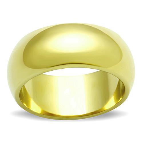 TK1391 IP Gold Stainless Steel Ring with a sleek, minimalist design, showcasing its elegant finish and durable material.