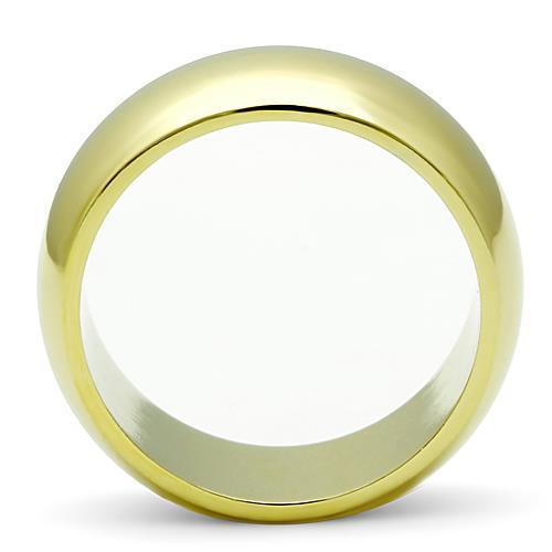 TK1391 IP Gold Stainless Steel Ring with a sleek, minimalist design, showcasing its elegant finish and durable material.