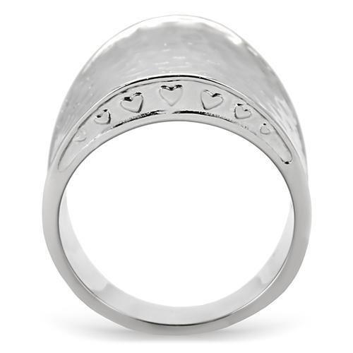 TK140 High Polished Stainless Steel Ring with a sleek, shiny finish and no stone, showcasing its minimalist design.