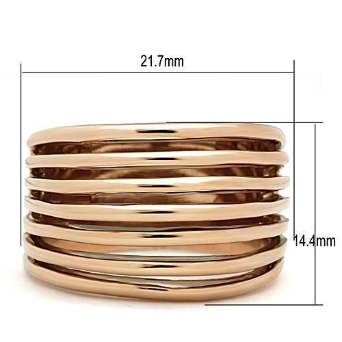 TK1414 IP Rose Gold Stainless Steel Ring with a sleek, minimalist design and no stone, showcasing its elegant ion plating finish.