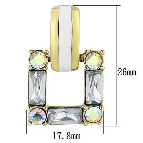 TK1465 IP Gold Stainless Steel Earrings featuring top-grade clear crystals, showcasing a luxurious design.