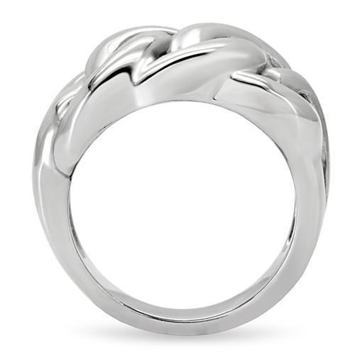 TK147 High Polished Stainless Steel Ring with a sleek, shiny finish, showcasing its minimalist design without any stones.