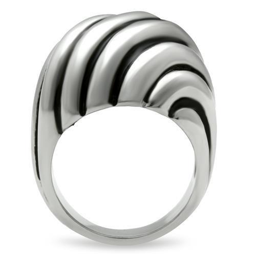 TK148 High Polished Stainless Steel Ring with a sleek, shiny finish, showcasing its minimalist design without any stones.