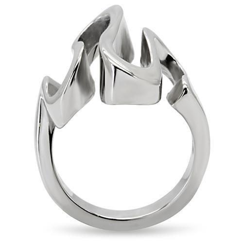 TK152 High Polished Stainless Steel Ring with a sleek, shiny finish and no stone, showcasing its minimalist design.