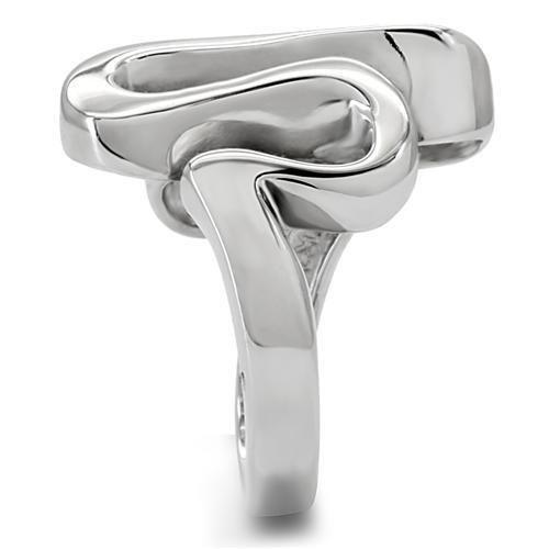 TK152 High Polished Stainless Steel Ring with a sleek, shiny finish and no stone, showcasing its minimalist design.