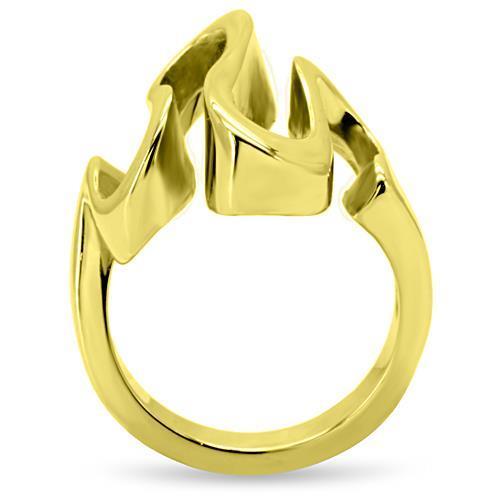 TK152G IP Gold Stainless Steel Ring with a sleek, minimalist design, showcasing its shiny gold finish and absence of stones.