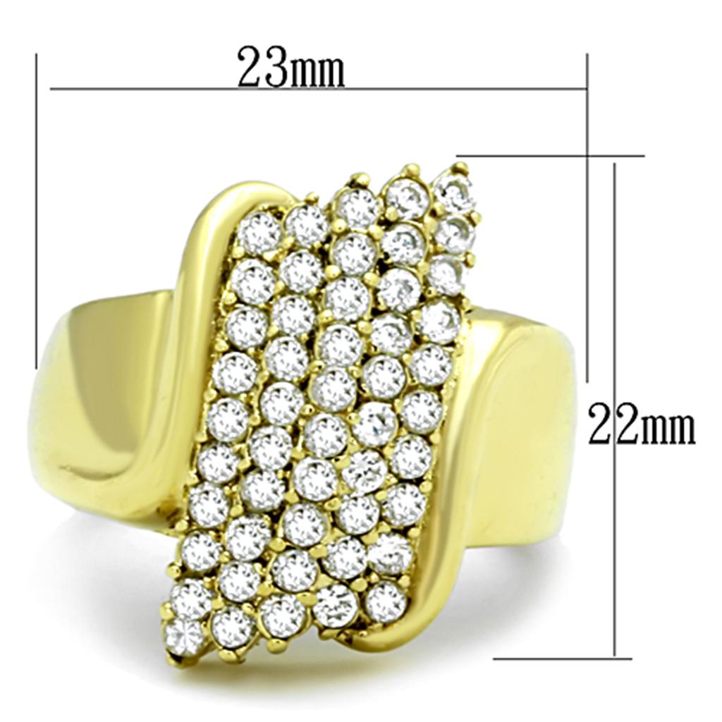 Gold ring with diamond cluster.