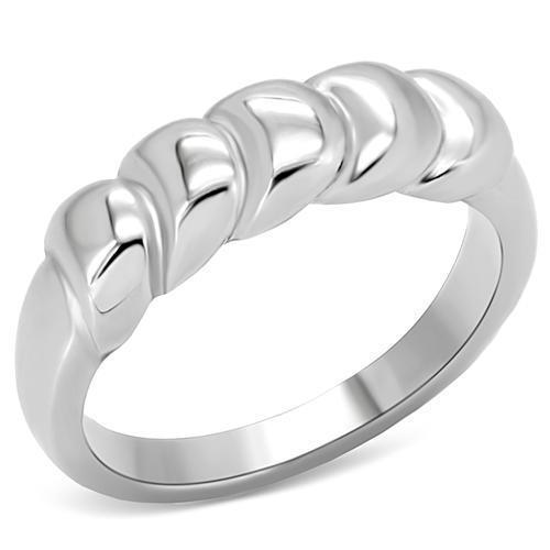 TK159 High Polished Stainless Steel Ring with a sleek, shiny finish, showcasing its minimalist design without any stones.