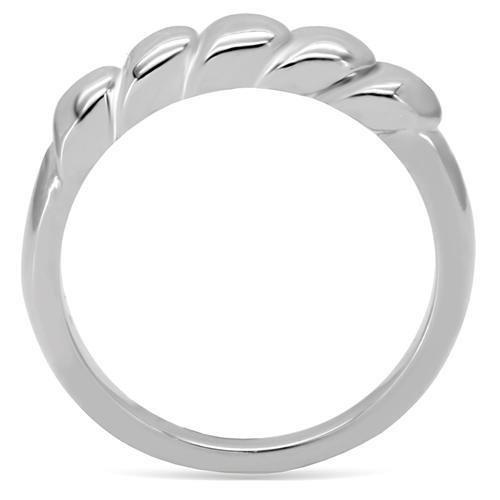 TK159 High Polished Stainless Steel Ring with a sleek, shiny finish, showcasing its minimalist design without any stones.