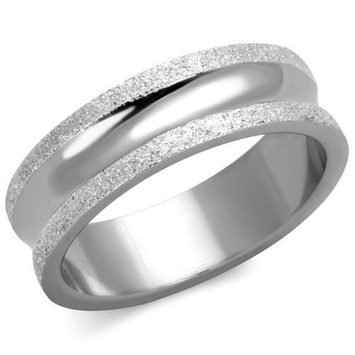 TK1666 High Polished Stainless Steel Ring with a sleek, shiny finish, showcasing its minimalist design without any stones.