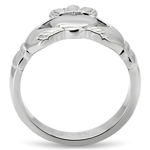 TK160 High Polished Stainless Steel Ring with a sleek, shiny finish, showcasing its minimalist design without any stones.