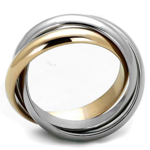 TK1670 Two-Tone IP Rose Gold Stainless Steel Ring, showcasing a sleek design with a modern finish, perfect for any occasion.