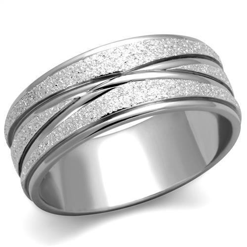 TK1671 High Polished Stainless Steel Ring with a sleek, shiny finish, showcasing its minimalist design without any stones.