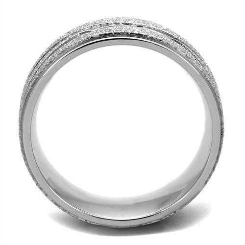 TK1671 High Polished Stainless Steel Ring with a sleek, shiny finish, showcasing its minimalist design without any stones.