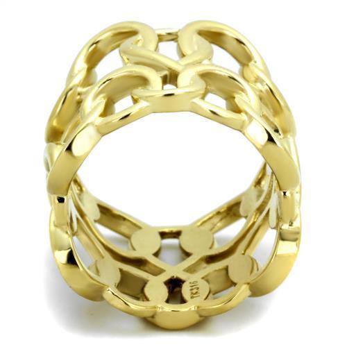 TK1882 IP Gold Stainless Steel Ring with a sleek design, showcasing its luxurious finish and lightweight structure.