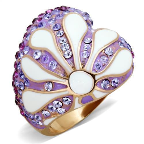 Heart-shaped ring with gemstones.