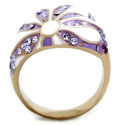 Purple gemstone flower design ring.