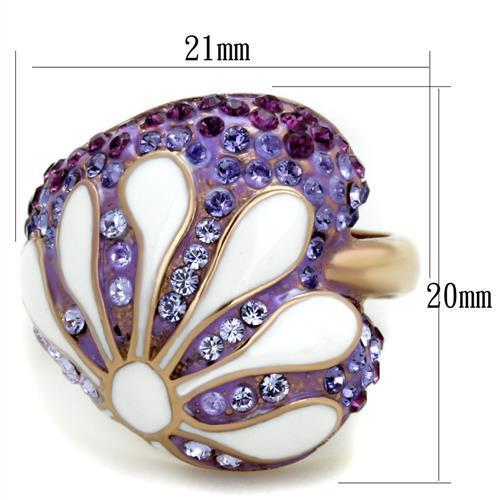 Purple and white floral ring.