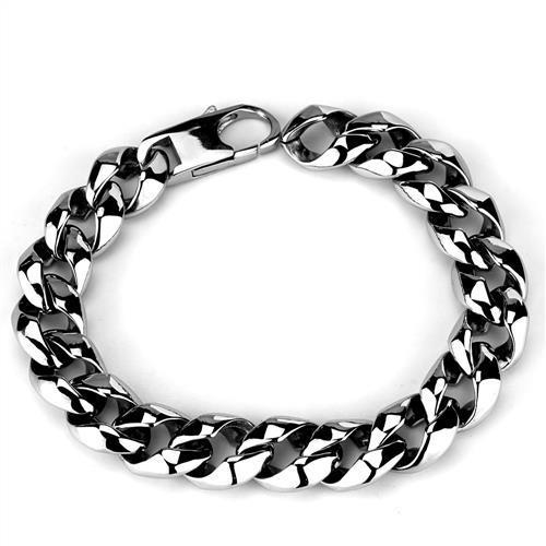 TK1975 High Polished Stainless Steel Bracelet showcasing a sleek design with a shiny finish, perfect for any occasion.